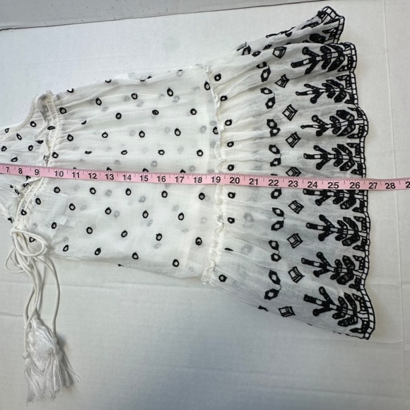 Derek Lam 10 Crosby Sleeveless Printed Viole Ruffle white and back blouse S:4 - Picture 9 of 9